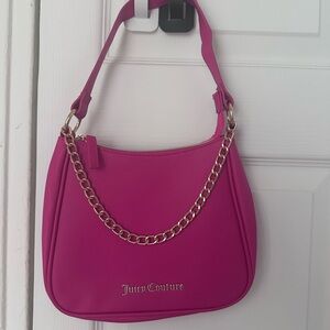 Juicy Couture Pink Hobo Shoulder Bag with Gold Chain